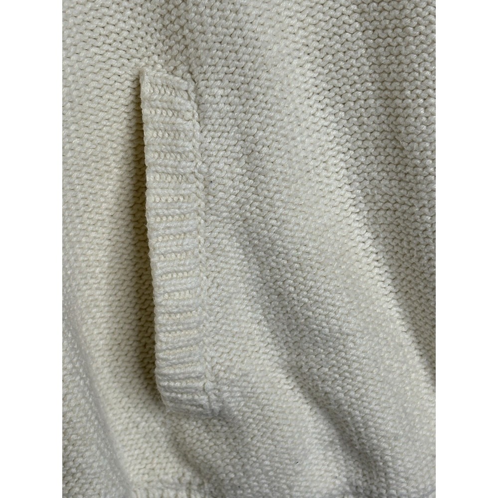 LRL Ralph Lauren Women's M Ivory Shawl Collar Sweater Poncho Classic Coastal - Picture 10 of 11